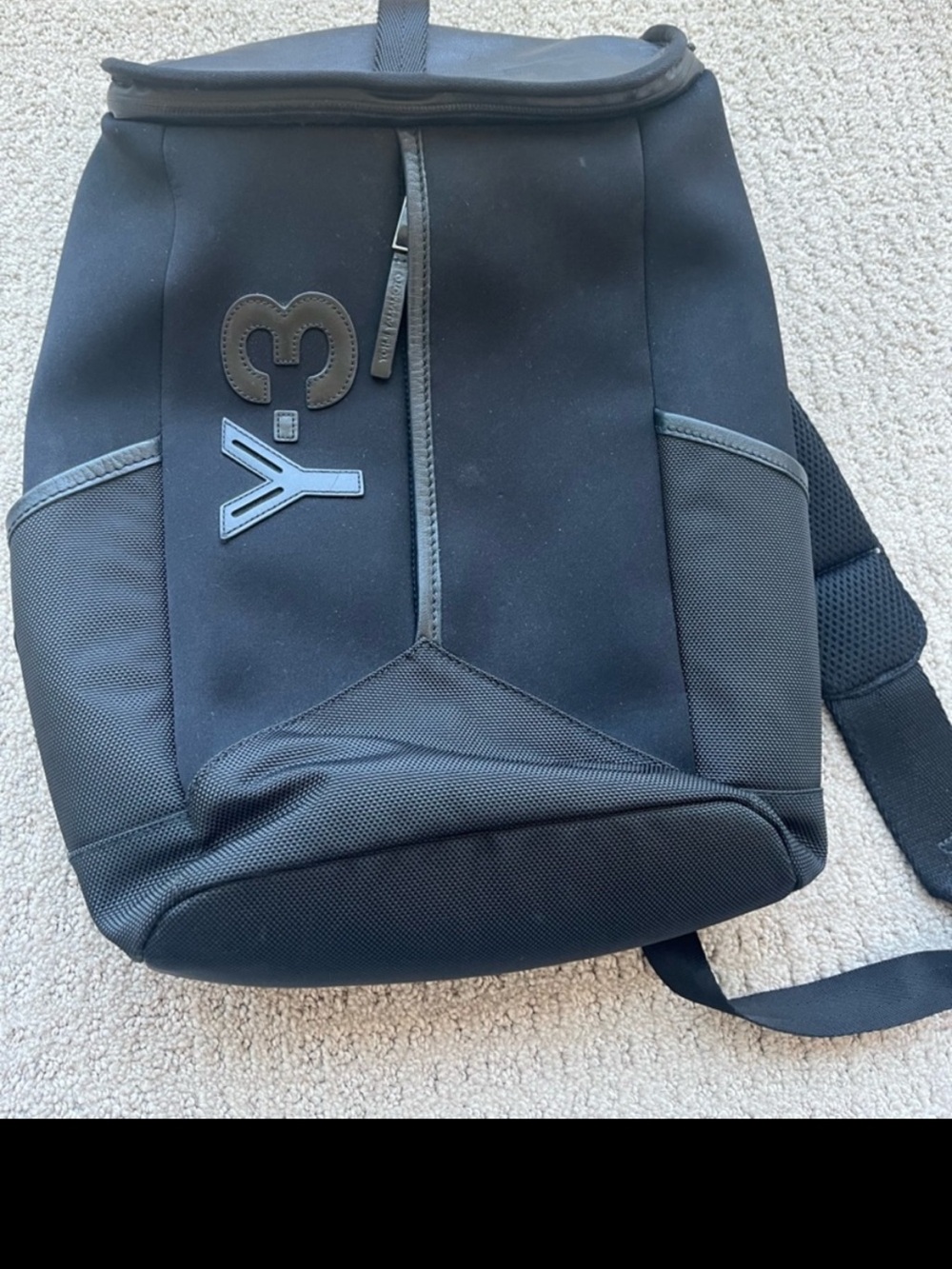 Y-3 Black Men's Logo-Accent Backpack